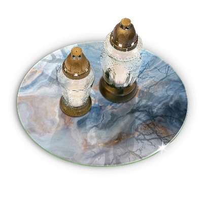 Glasplaat voor grafkaars Marmertextuur