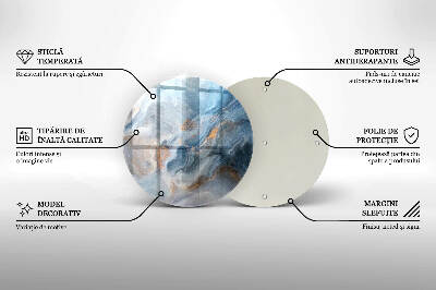 Glasplaat voor grafkaars Marmertextuur