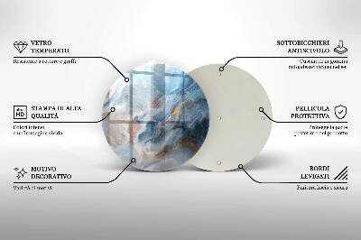 Glasplaat voor grafkaars Marmertextuur