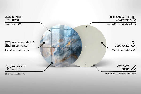 Glasplaat voor grafkaars Marmertextuur