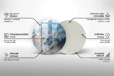 Glasplaat voor grafkaars Marmertextuur