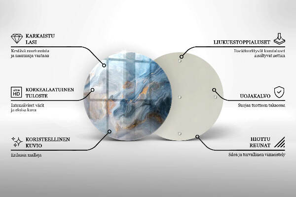 Glasplaat voor grafkaars Marmertextuur