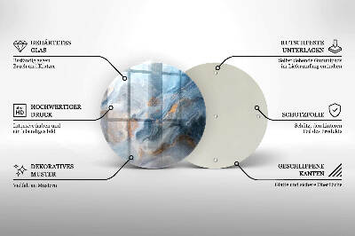 Glasplaat voor grafkaars Marmertextuur