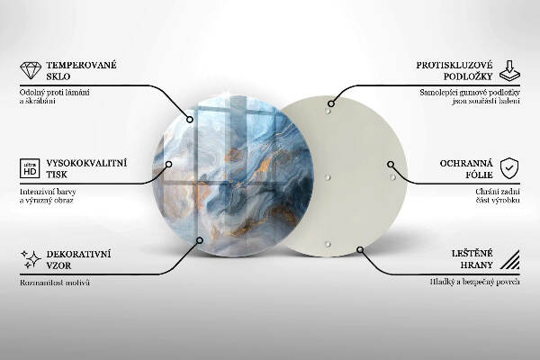 Glasplaat voor grafkaars Marmertextuur