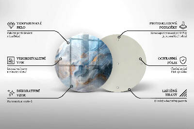 Glasplaat voor grafkaars Marmertextuur