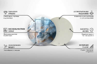 Glasplaat voor grafkaars Marmertextuur
