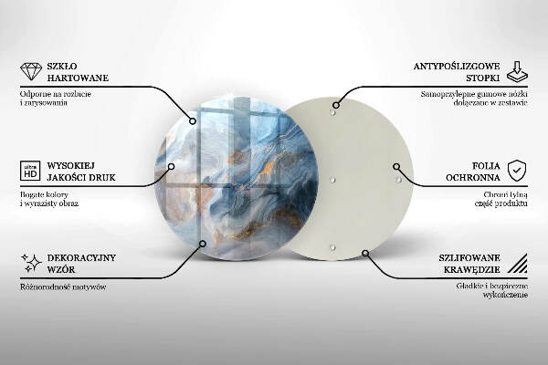 Glasplaat voor grafkaars Marmertextuur