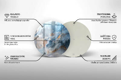 Glasplaat voor grafkaars Marmertextuur