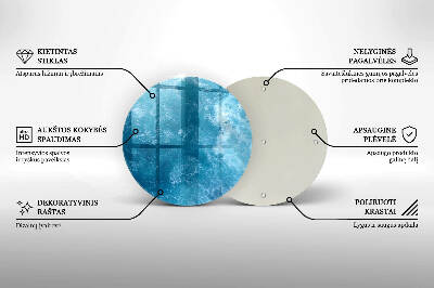 Glasplaat voor grafkaars Blauw water