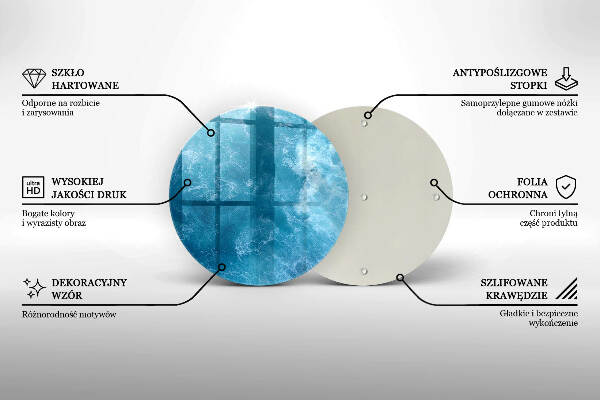 Glasplaat voor grafkaars Blauw water