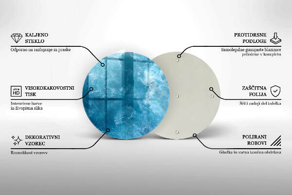 Glasplaat voor grafkaars Blauw water