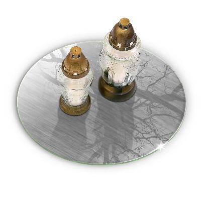 Glasplaat voor grafkaars Achtergrond met metaalstructuur