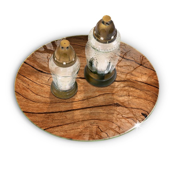 Glasplaat voor grafkaars Textuur van houten planken