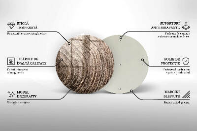 Glasplaat voor grafkaars Jaarringen van bomen