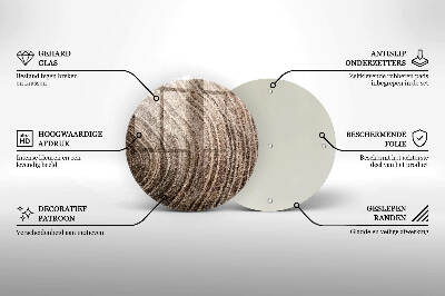 Glasplaat voor grafkaars Jaarringen van bomen