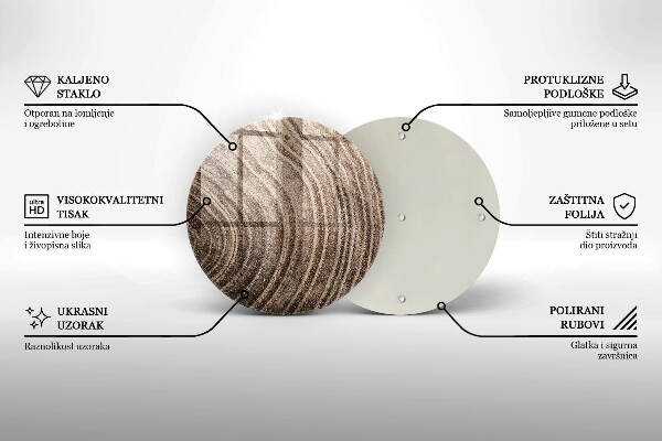 Glasplaat voor grafkaars Jaarringen van bomen
