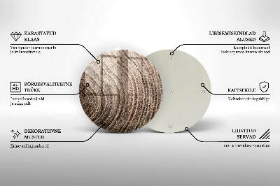 Glasplaat voor grafkaars Jaarringen van bomen