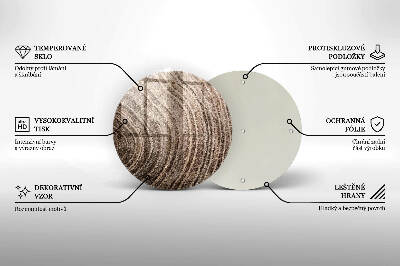 Glasplaat voor grafkaars Jaarringen van bomen