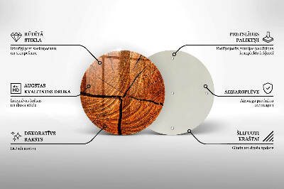 Glasplaat voor grafkaars Houten stamstructuur