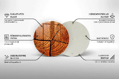 Glasplaat voor grafkaars Houten stamstructuur