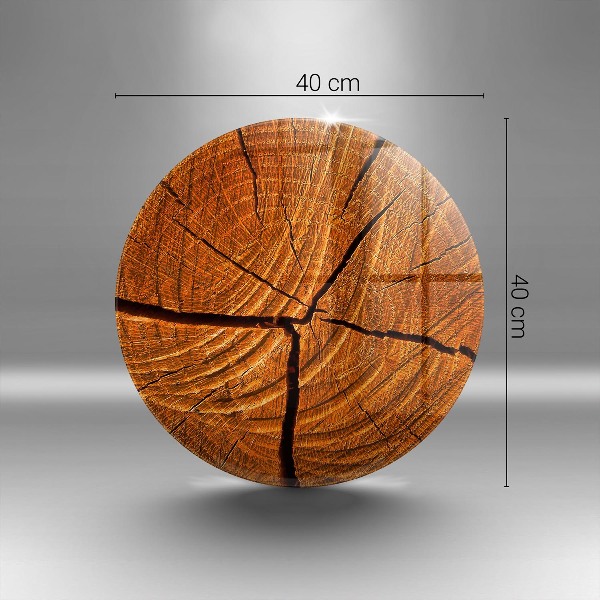 Glasplaat voor grafkaars Houten stamstructuur