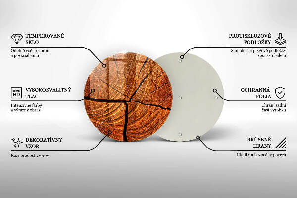 Glasplaat voor grafkaars Houten stamstructuur