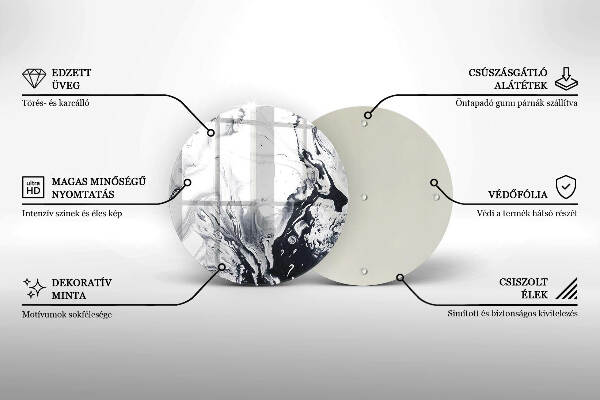 Glasplaat voor grafkaars Inktabstractie
