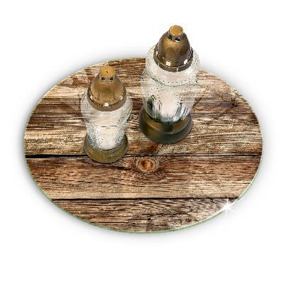 Glasplaat voor grafkaars Textuur van houten planken