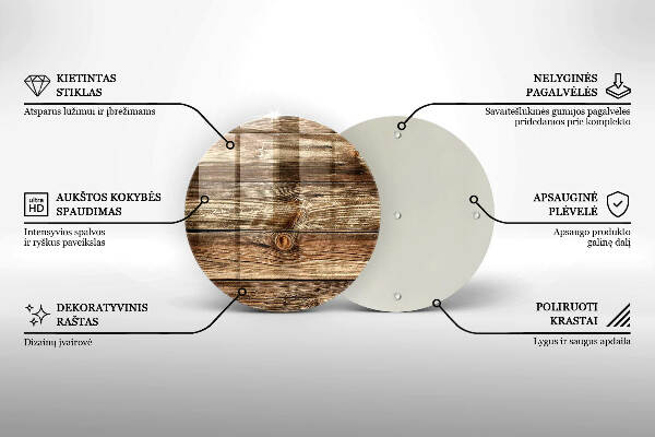 Glasplaat voor grafkaars Textuur van houten planken
