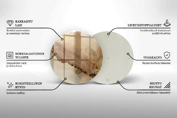 Glasplaat voor grafkaars Abstract goud