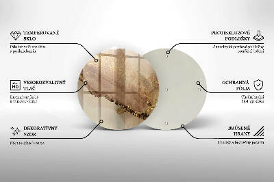 Glasplaat voor grafkaars Abstract goud