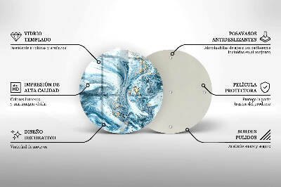 Grafkaars onderzetter Structuur met goud