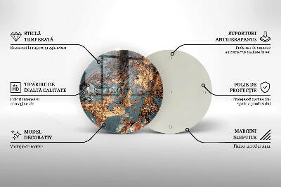 Glasplaat voor grafkaars Gouden rotsstructuur