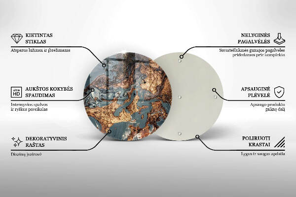 Glasplaat voor grafkaars Gouden rotsstructuur