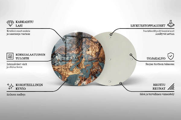 Glasplaat voor grafkaars Gouden rotsstructuur