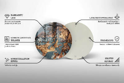 Glasplaat voor grafkaars Gouden rotsstructuur