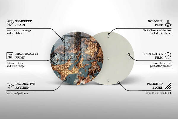 Glasplaat voor grafkaars Gouden rotsstructuur