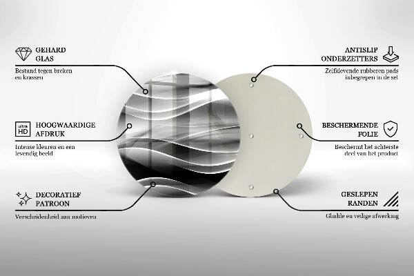 Grafkaars onderzetter Abstracte, zachte lijnen