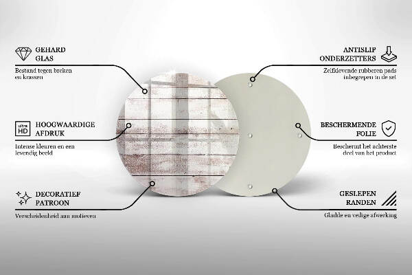 Glasplaat voor grafkaars Oude houten planken