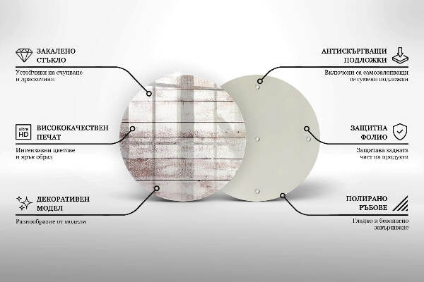 Glasplaat voor grafkaars Oude houten planken