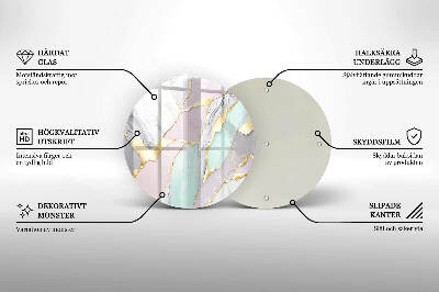 Glasplaat voor grafkaars Pastel marmer