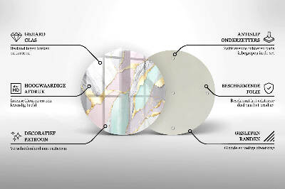 Glasplaat voor grafkaars Pastel marmer