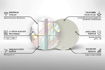 Glasplaat voor grafkaars Pastel marmer