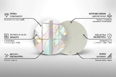 Glasplaat voor grafkaars Pastel marmer