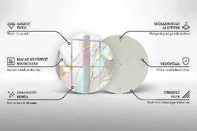 Glasplaat voor grafkaars Pastel marmer