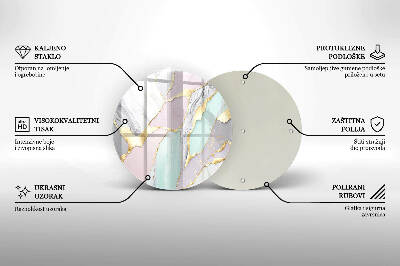 Glasplaat voor grafkaars Pastel marmer