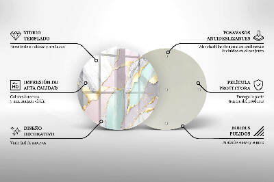 Glasplaat voor grafkaars Pastel marmer