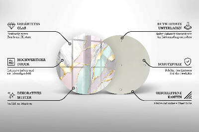 Glasplaat voor grafkaars Pastel marmer