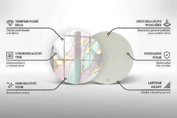 Glasplaat voor grafkaars Pastel marmer