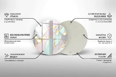 Glasplaat voor grafkaars Pastel marmer